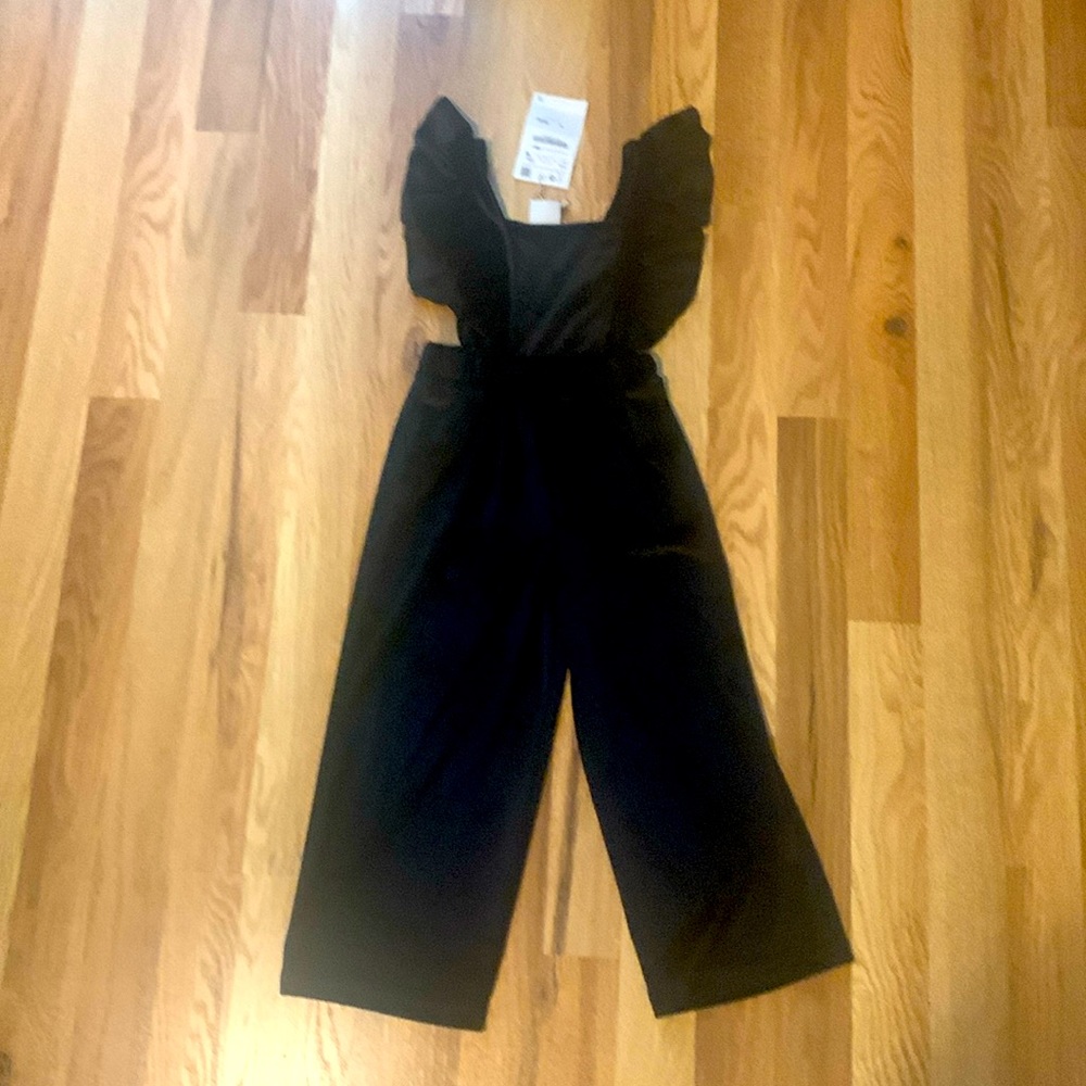 Zara black velvet romper